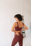 Cocoa ribbed seamless leggings