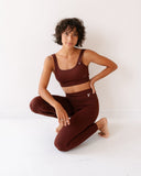 Cocoa ribbed seamless leggings