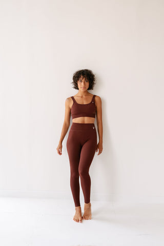Cocoa ribbed seamless leggings